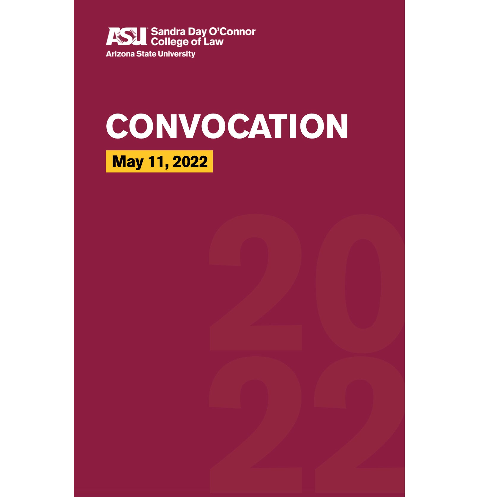 Front page of the Spring 2022 Graduation Program