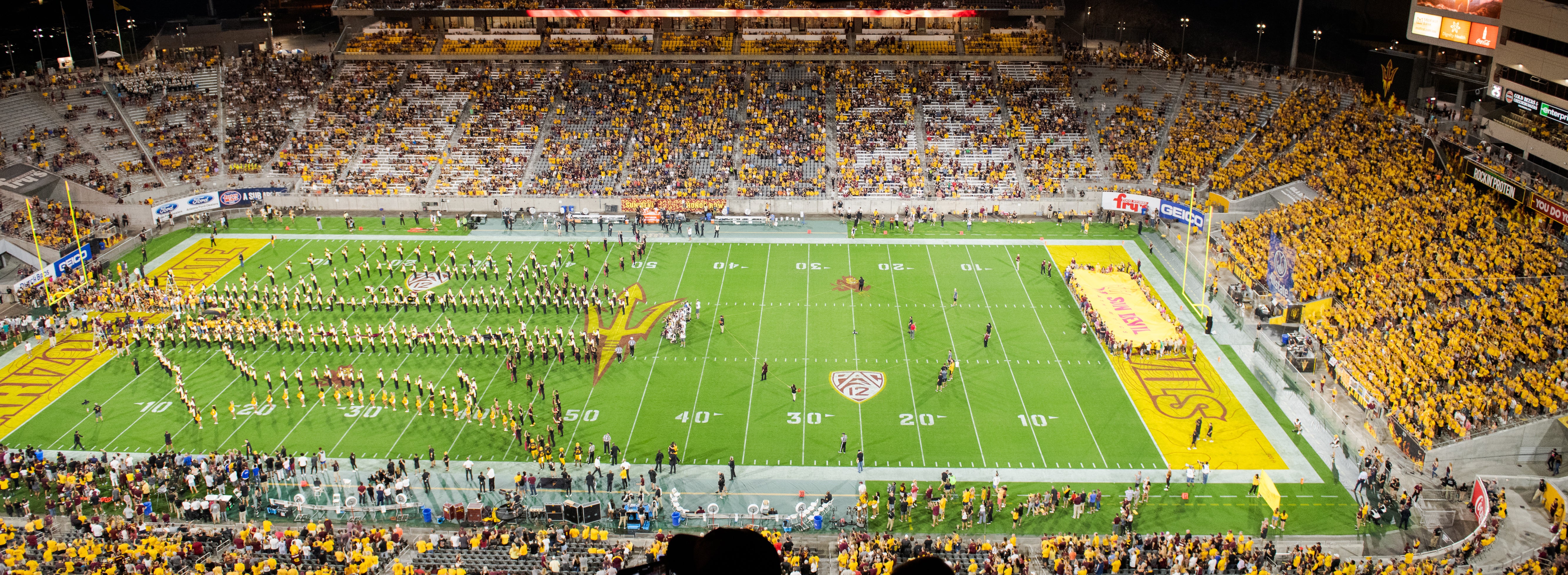 View from stands of ASU's Sun Devil Football Stadium