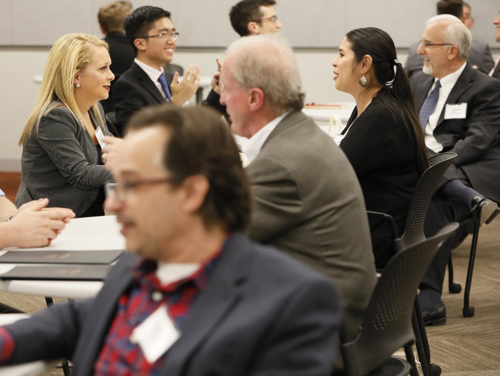 Career Services faculty hosting a speed coaching networking event