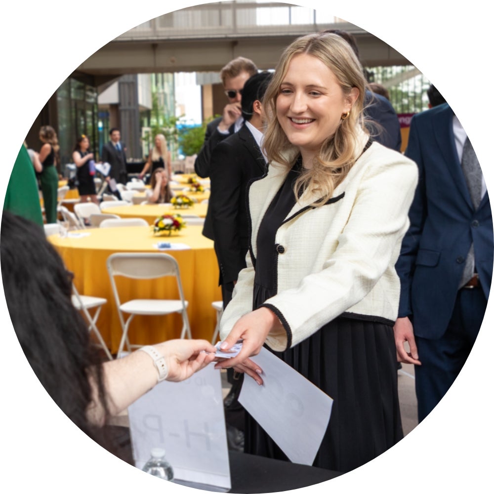 A student attends the Admitted Students Program at the Beus Center for Law and Society