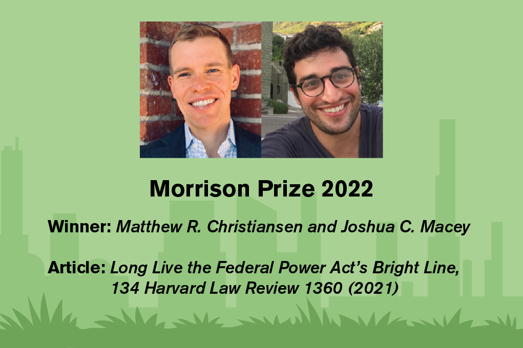 Mirrison Prize 2022, Winners include Matthew R. Christiansen and Joshua C. Macey.