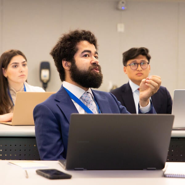 A student speaks passionately at the 2024 Model Constitutional Convention