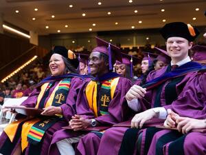 students graduating