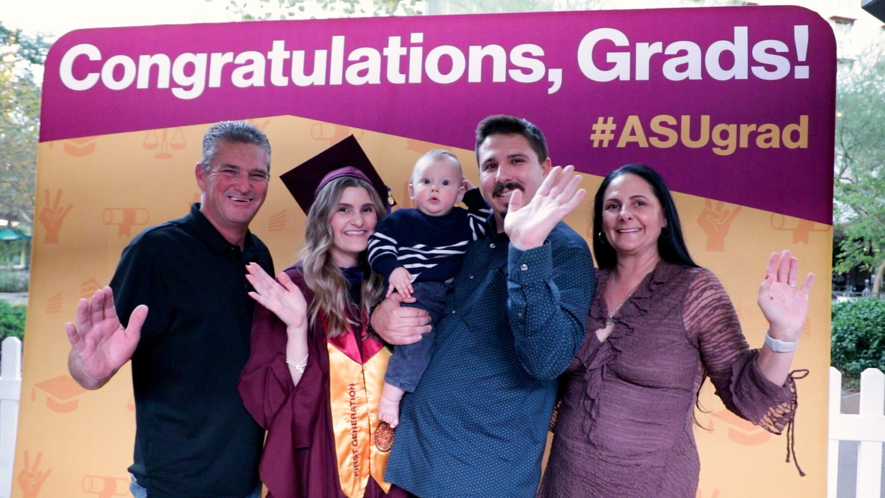 Family celebrating a graduation