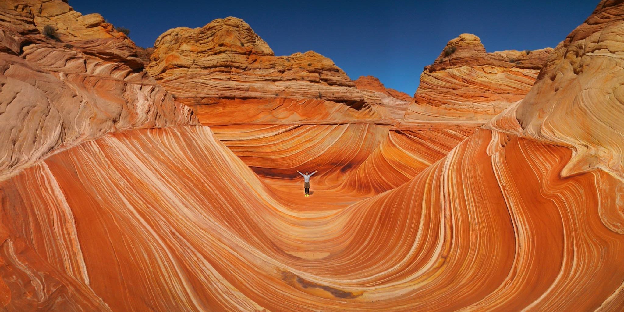 The Wave rock formation in Page, Arizona