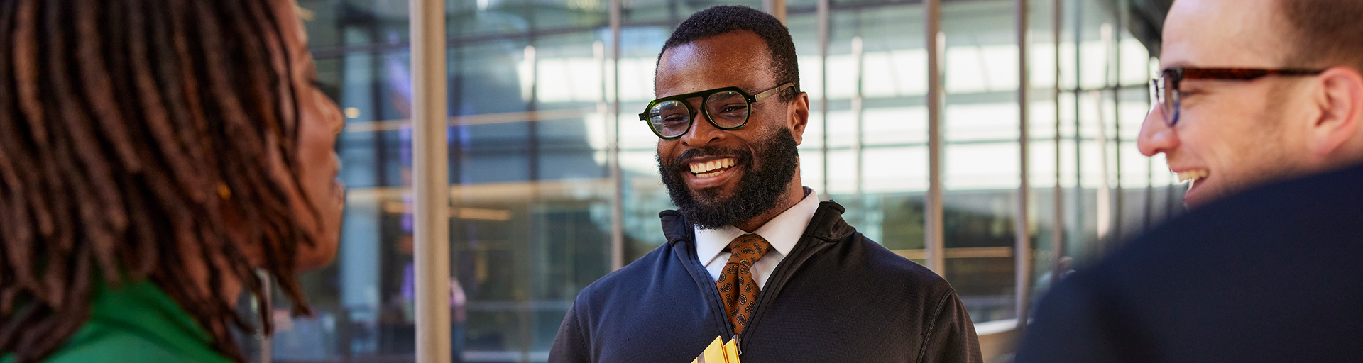Students and faculty engage in conversation at the Beus Center for Law and Society in Downtown Phoenix