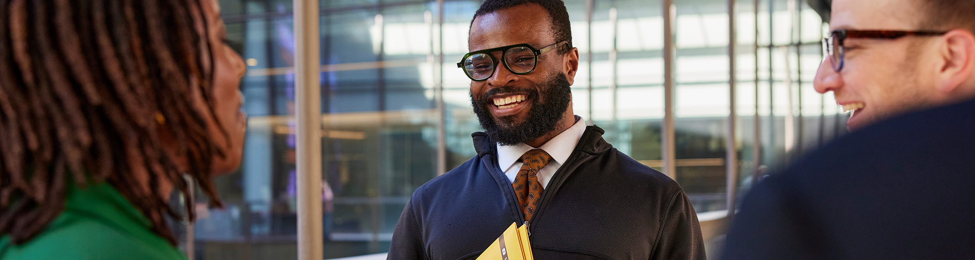 Students and faculty engage in conversation at the Beus Center for Law and Society in Downtown Phoenix