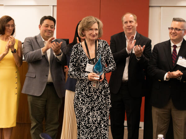  Jurimetrics alumni made the surprise announcement of The Deb Pogson Prize for Dedication, Excellence and Betterment, named after ASU Law staff Deb Pogson, Jurimetrics’ managing editor since 2005.